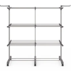 Séchoir à linge pliable extensible 40M gris 3 niveaux