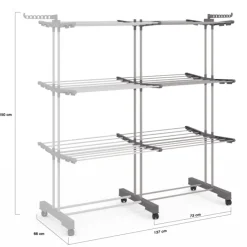 Séchoir à linge pliable extensible 40M gris 3 niveaux