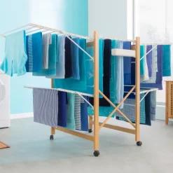 Séchoir design imitation bois pliable