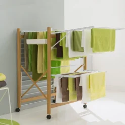 Séchoir design imitation bois pliable