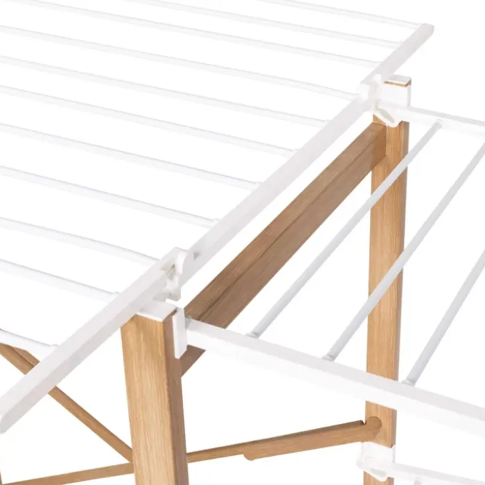 Séchoir design imitation bois avec penderie pliable