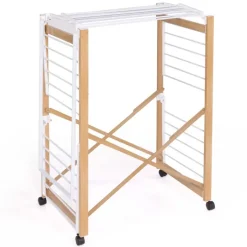 Séchoir design imitation bois avec penderie pliable