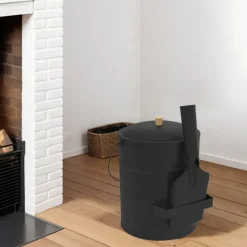 Seau à cendres avec couvercle et pelle : 15 litres