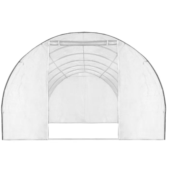 Serre de jardin blanche 18 m² avec 2 côtés relevables 6x3x2m