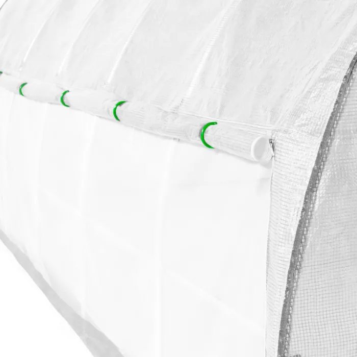 Serre de jardin blanche 18 m² avec 2 côtés relevables 6x3x2m
