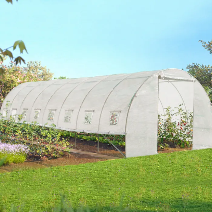 Serre de jardin blanche 24m² 8x3 M