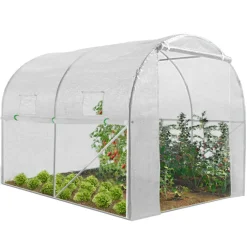 Serre de jardin tunnel blanche 6m2