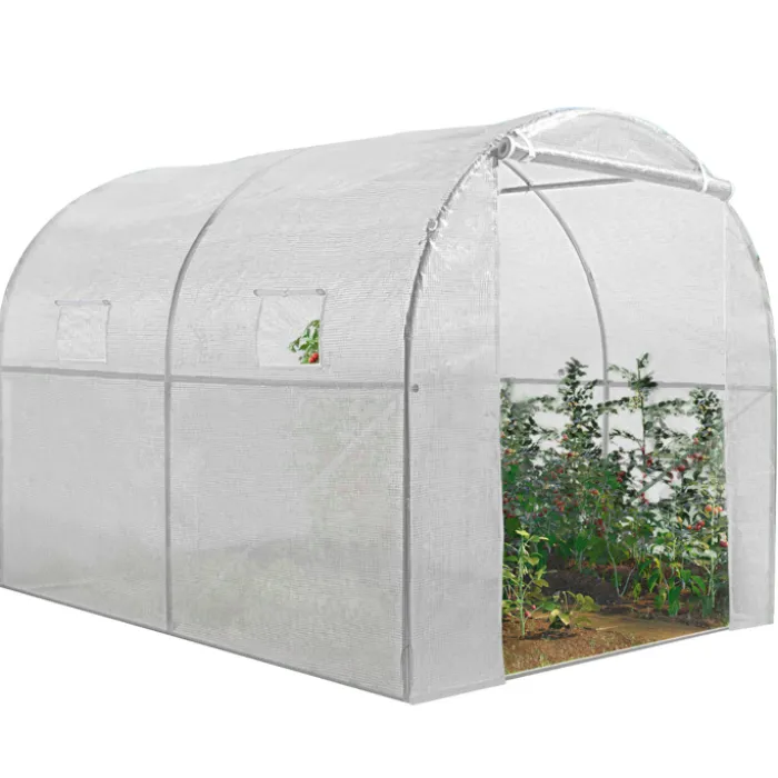 Serre de jardin tunnel blanche 6m2