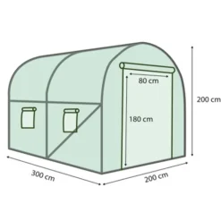 Serre de jardin verte 6 m² 3 x 2 m