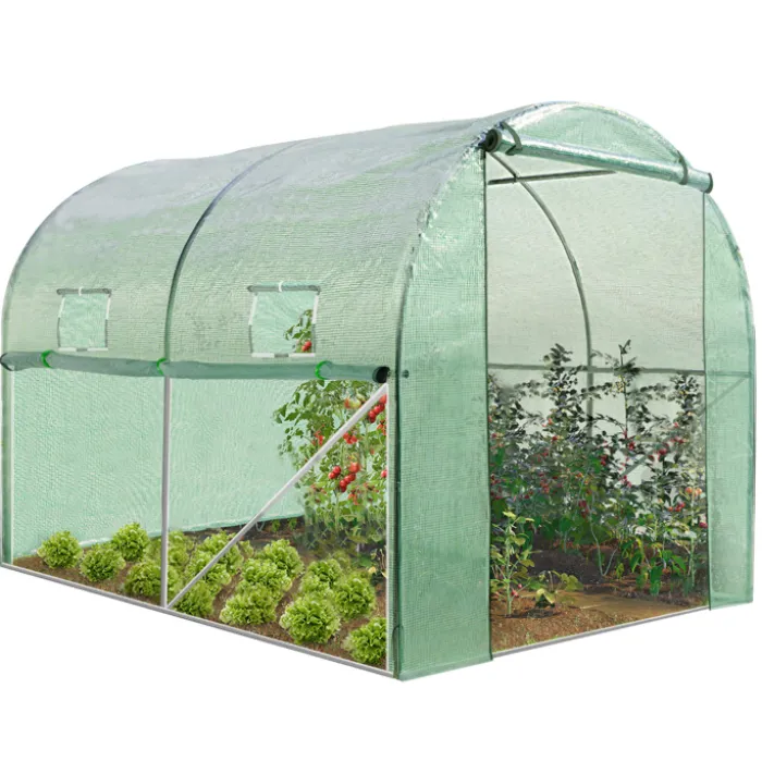 Serre de jardin verte 6m² avec 2 fenêtres