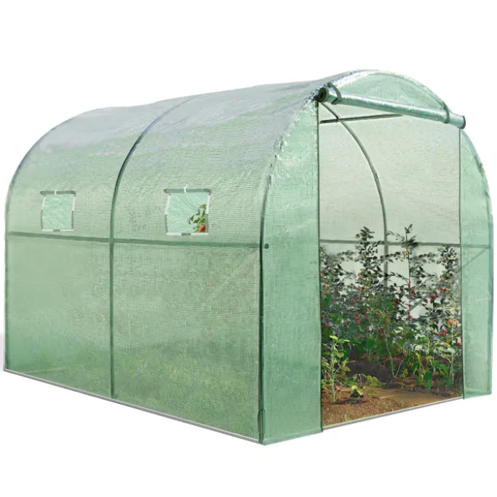 Serre de jardin verte 6m² avec 2 fenêtres
