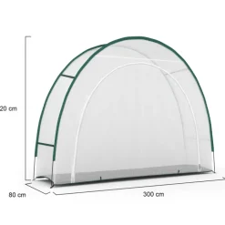 Serre d'hivernage balcon et terrasse 300x80x220 cm en demi lune