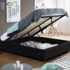 Sommier coffre de rangement 140x190 cm noir