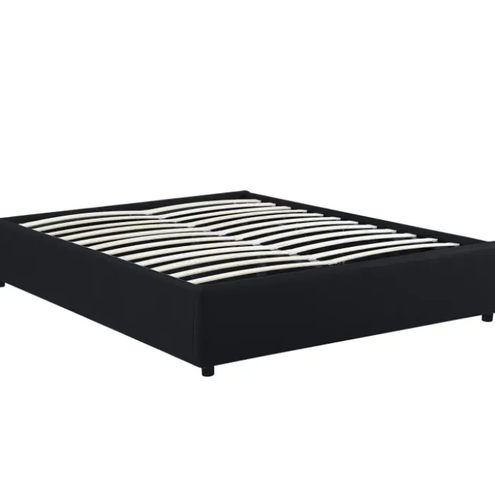 Sommier coffre de rangement 140x190 cm noir