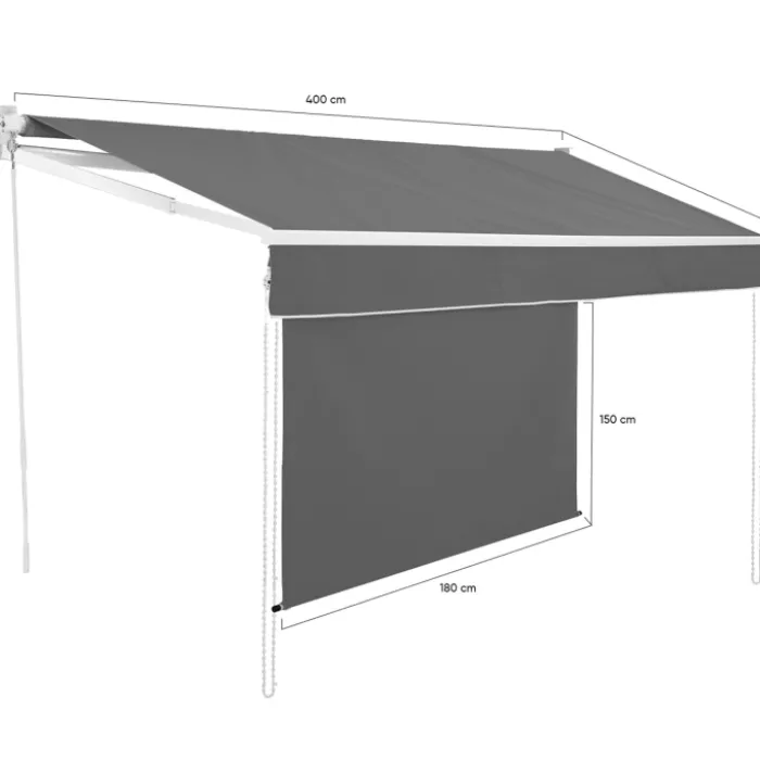 Store banne gris anthracite 4x3 m