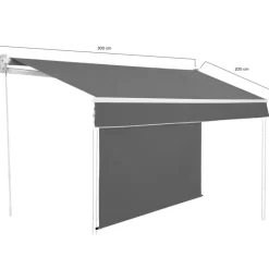 Store banne 3x2 m enroulable gris anthracite