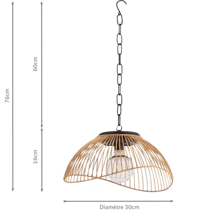 Suspension solaire extérieur métal et effet rotin