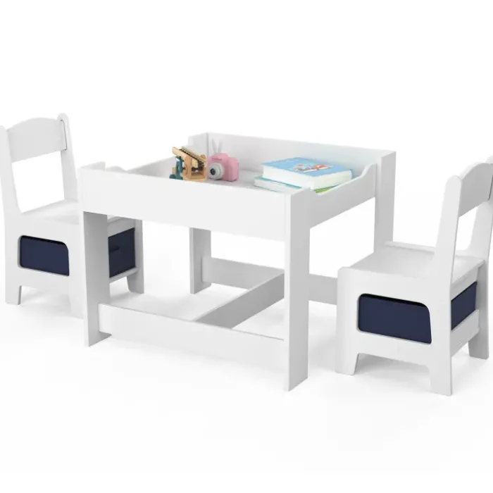 Table à dessin pour enfant avec 2 chaises et bacs de rangement