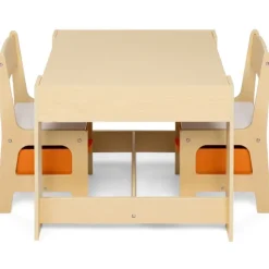 Table à dessin réversible pour enfant avec 2 chaises et bacs de rangement
