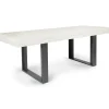 Table à manger 4 à 8 personnes bois gris et pieds gris foncé