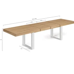 Table à manger 10 à 12 personnes bois et blanc