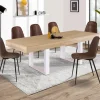Table à manger 4 à 8 personnes bois et blanc