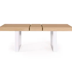 Table à manger 4 à 8 personnes bois et blanc
