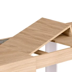 Table à manger 4 à 8 personnes bois et blanc