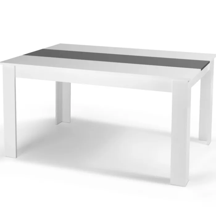 Table à manger 6 personnes blanche et grise