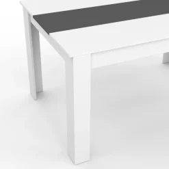 Table à manger 6 personnes blanche et grise