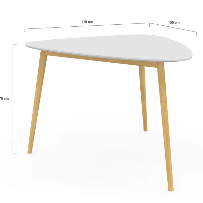 Table à manger 4 personnes plateau blanc