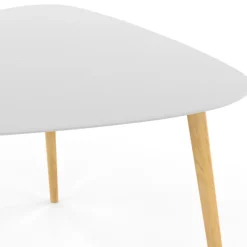 Table à manger 4 personnes plateau blanc