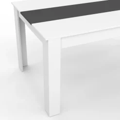 Table à manger 8 personnes blanche et grise