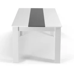 Table à manger 8 personnes blanche et grise