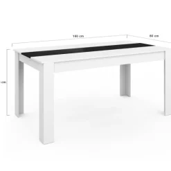 Table à manger 8 personnes blanche et noire