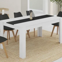 Table à manger 8 personnes blanche et noire