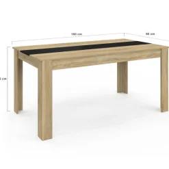 Table à manger 8 personnes hêtre et noire