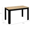 Table à manger 110 X 70 cm noir et bois