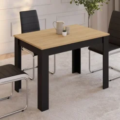 Table à manger 110 X 70 cm noir et bois