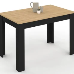 Table à manger 110 X 70 cm noir et bois