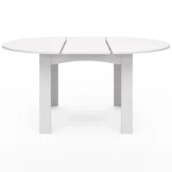 Table à manger blanche extensible ronde pour 4-8 personnes