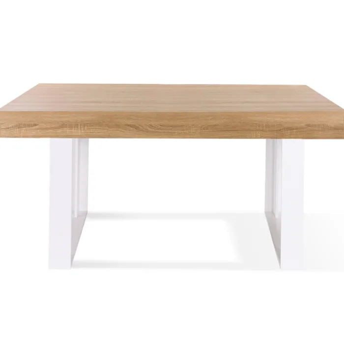 Table à manger bois 6 personnes pieds blancs