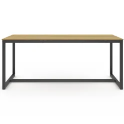 Table à manger bois et métal noir 180 cm