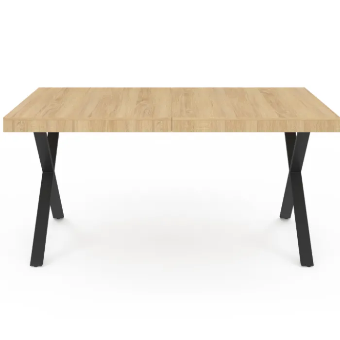 Table à manger bois et métal noir 160 cm