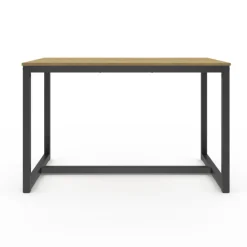 Table à manger bois et métal noir 120 cm