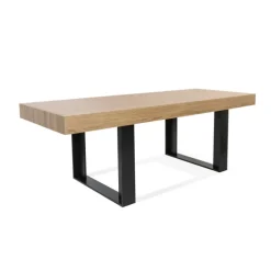 Table à manger bois et noir 200 cm
