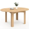 Table à manger bois extensible ronde pour 4-8 personnes
