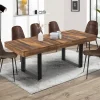 Table à manger bois foncé extensible 4-8 personnes 160-200 cm
