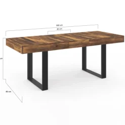 Table à manger bois foncé extensible 4-8 personnes 160-200 cm