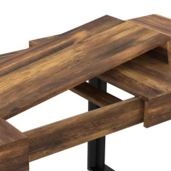 Table à manger bois foncé extensible 4-8 personnes 160-200 cm